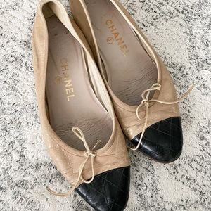 Vintage Chanel Nude Ballet flats size 38